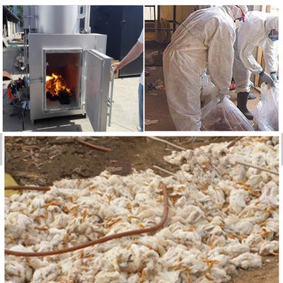 Incinerador de residuos de aves de corral sin humo con componentes del núcleo de chimenea y capacidad de 750 L/h