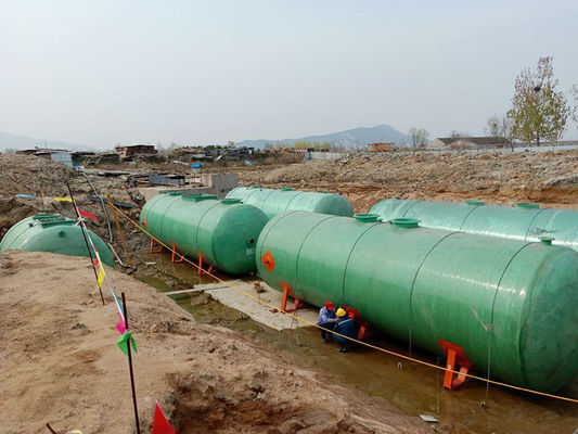 Cisterna séptica Cisterna de almacenamiento de FRP Máquina de agua para el tratamiento de aguas residuales