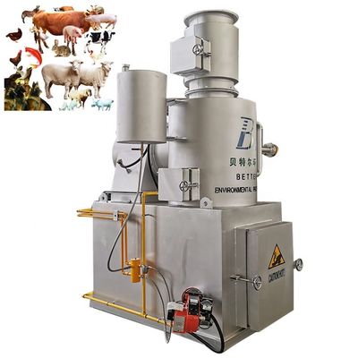Incinerador sin humo de 1000 kg de peso para la eliminación de desechos de animales de compañía en granjas y clínicas de animales de compañía