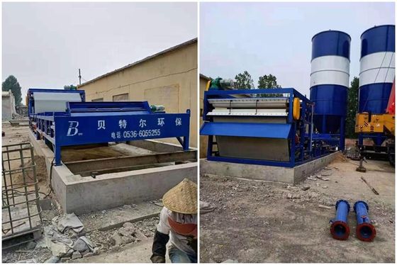 Prensa de filtro de cinturón de acero inoxidable para deshidratación de lodos a gran escala Capacidad 3-25m3/h