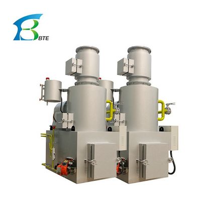 Instalación de incineración de residuos sólidos para restaurantes Incinerador móvil azul plateado de 1000L/h