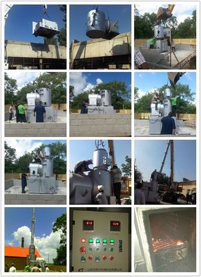 Incinerador de gas de plasma de acero al carbono para la quema de residuos con ladrillos resistentes al calor